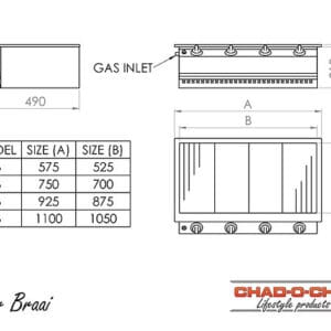3 Burner Sizzler Technical Drawing