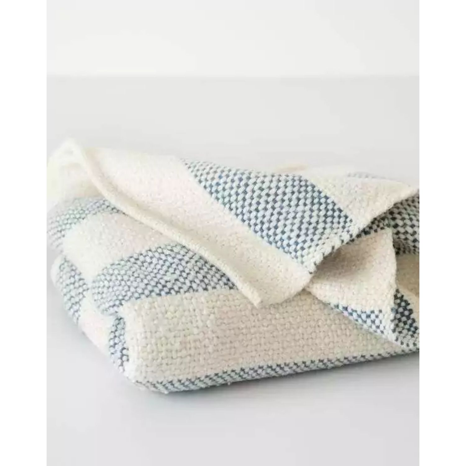 Barrydale Hand Woven Cot Cover Blue Stripes