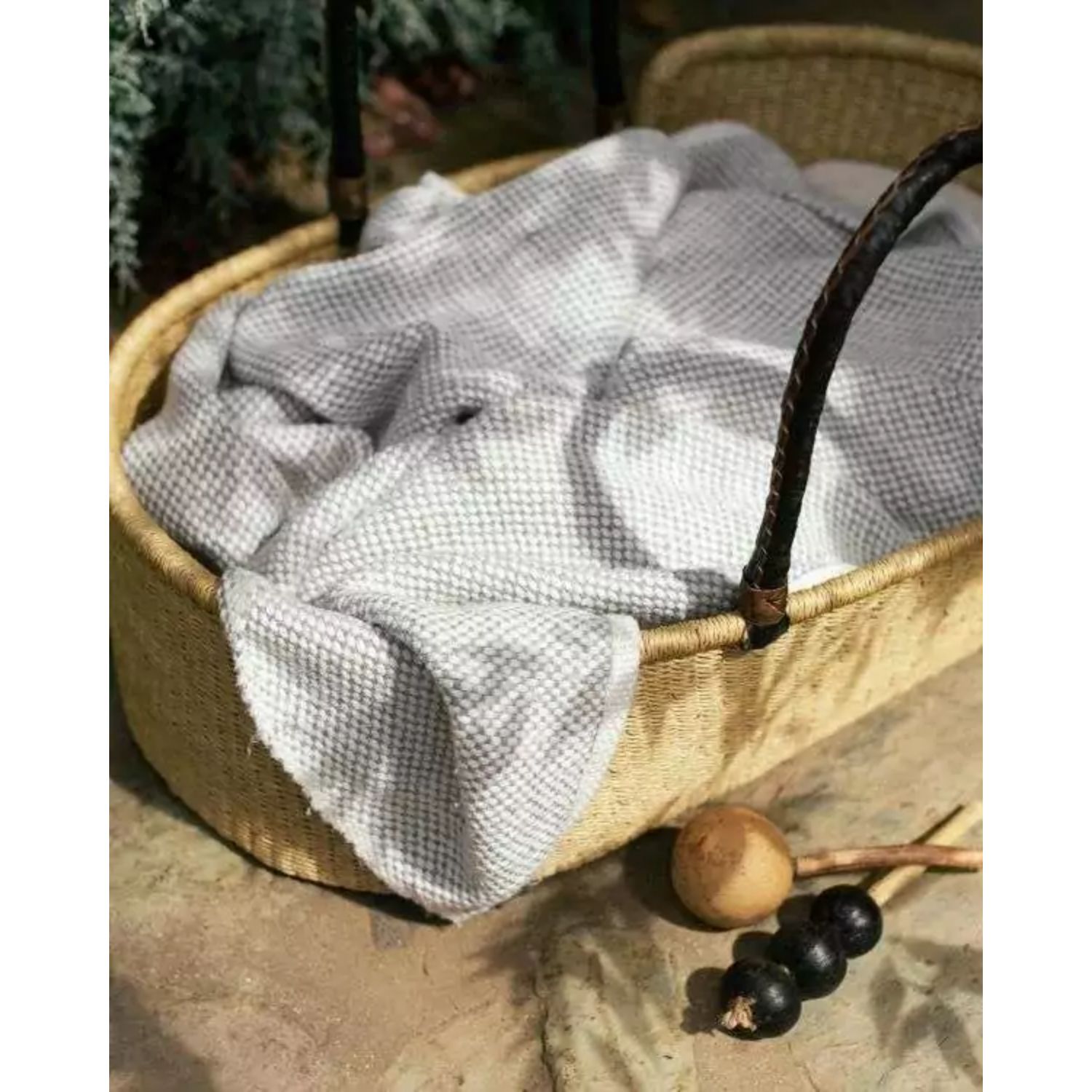 Barrydale Hand Woven Cot Cover Grey
