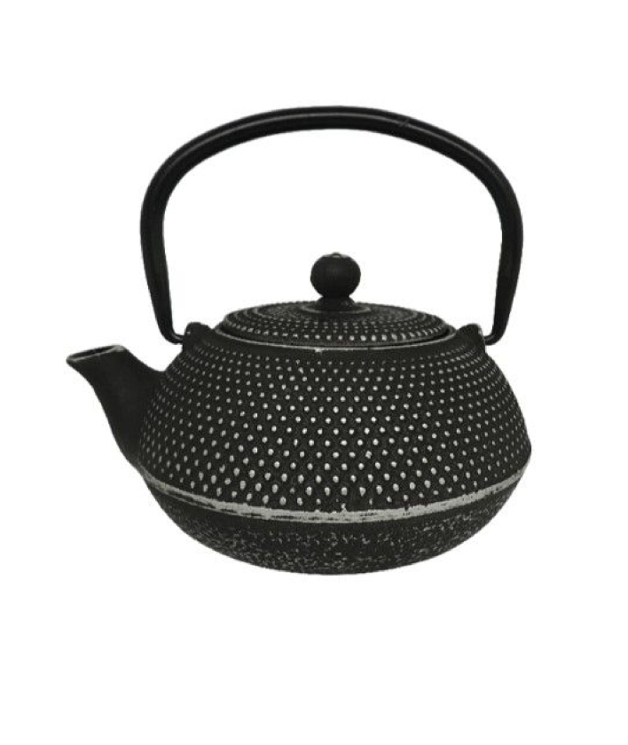 Cast iron teapot black