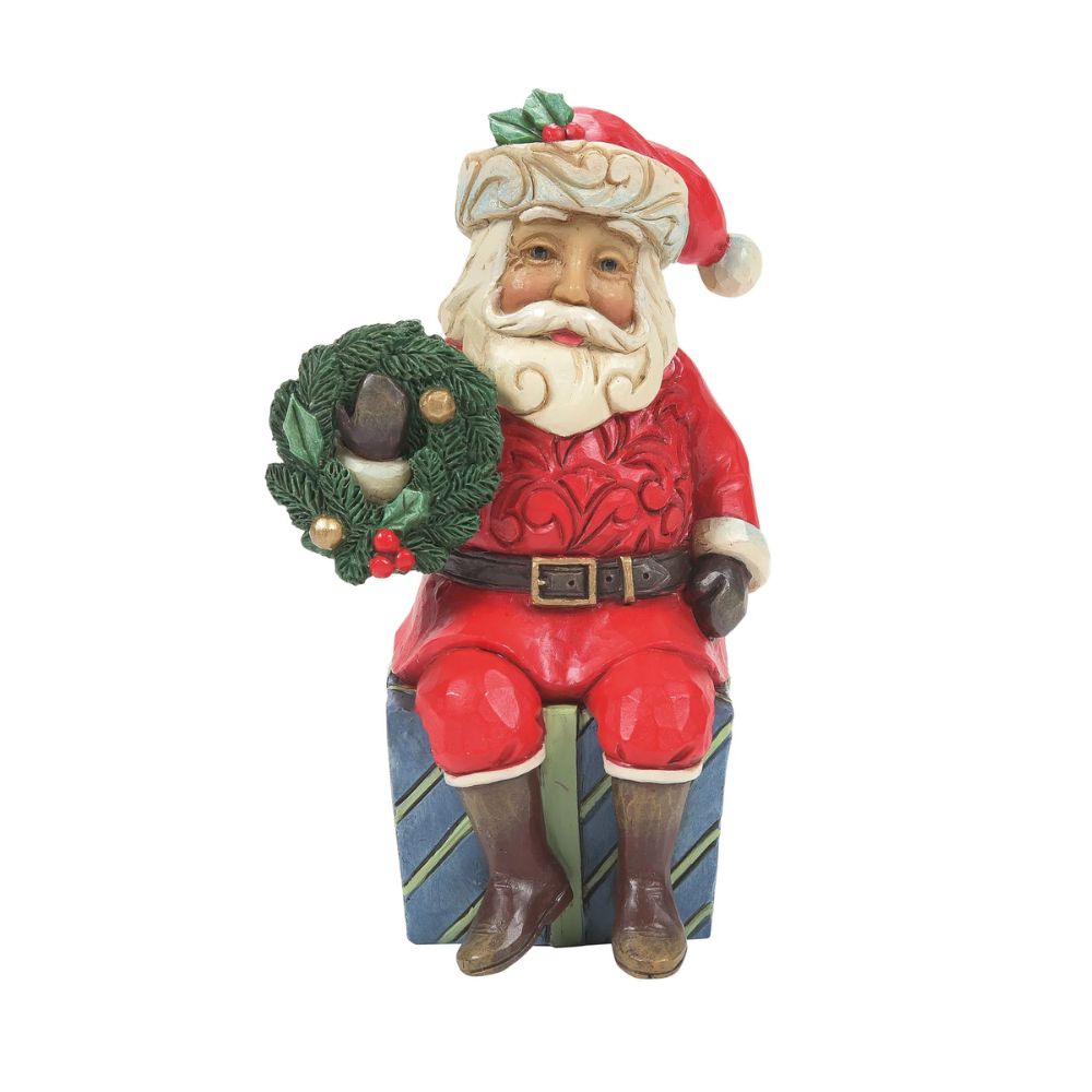 Jim Shore Mini Santa Sitting on Gifts