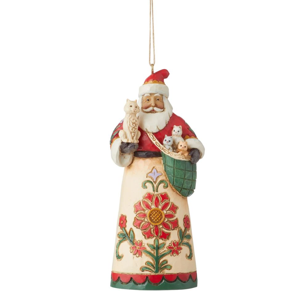 Jim Shore Santa Kittens Hanging Ornament