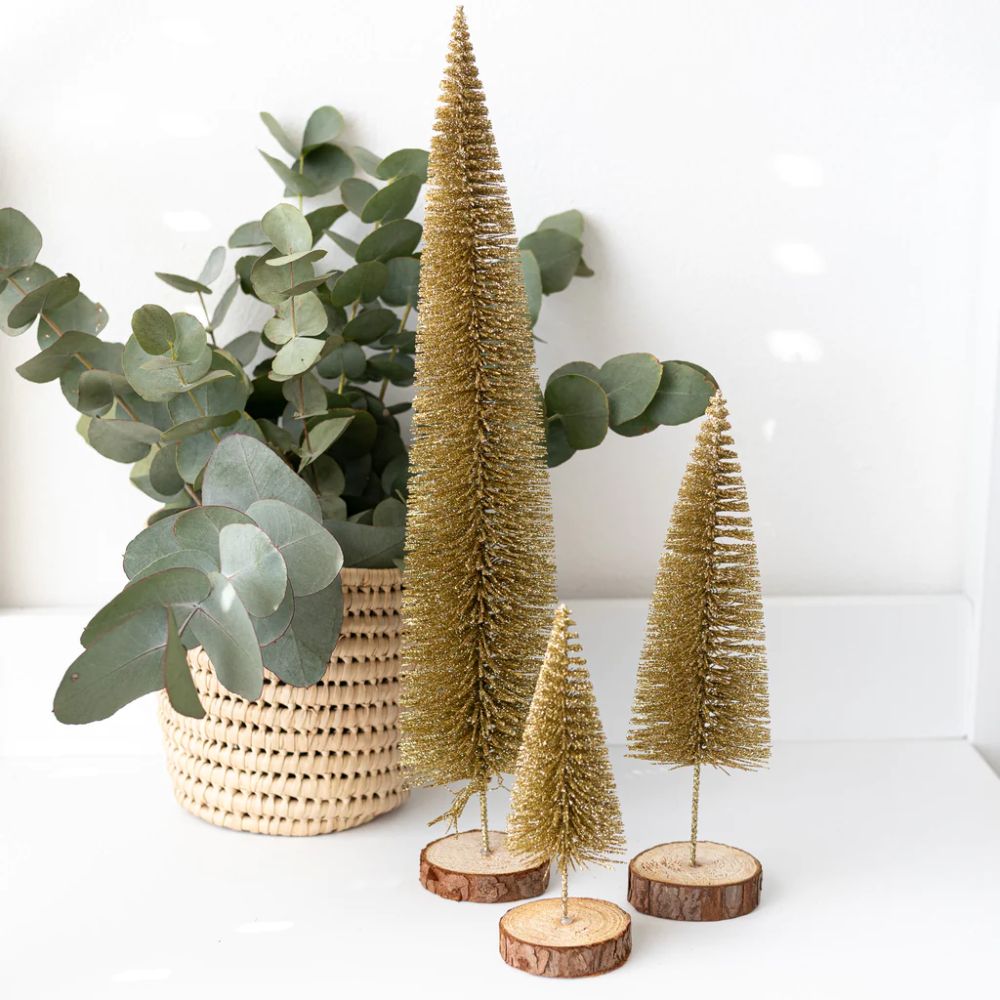 Gold Wire Christmas Trees - Set of 3