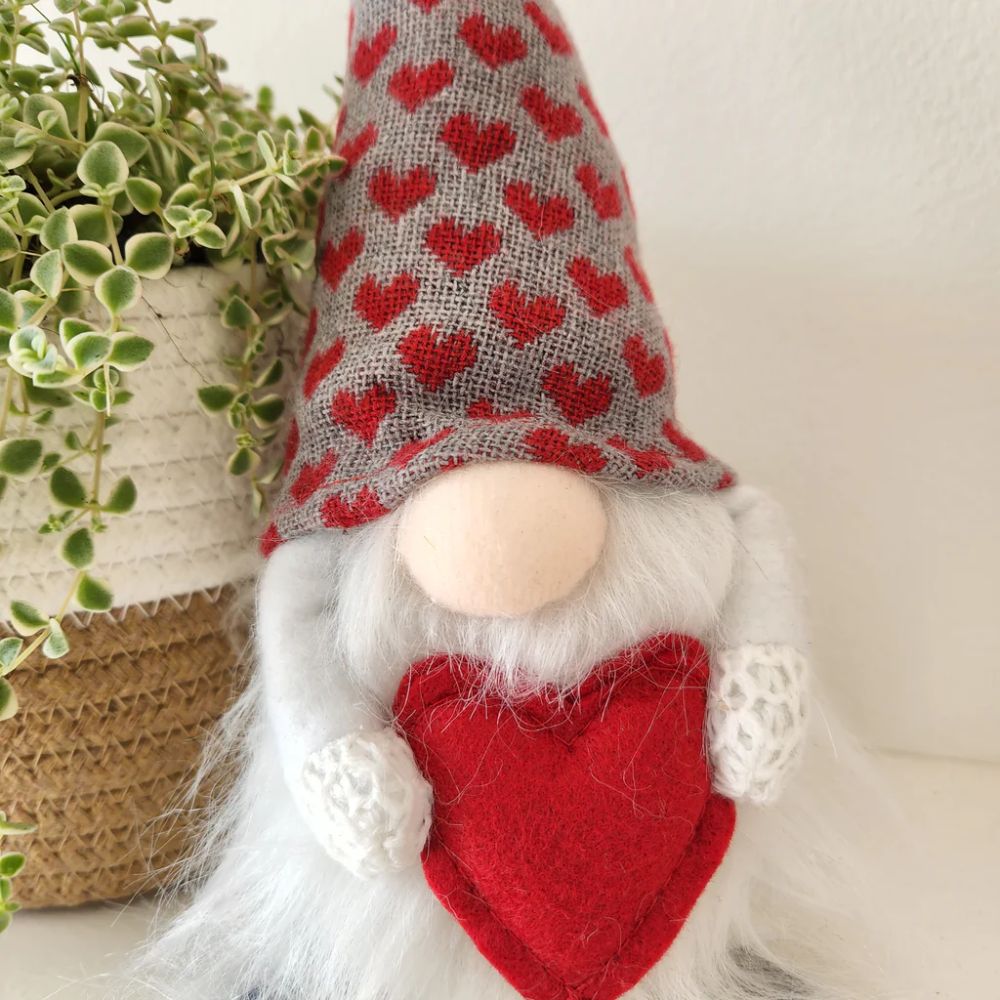Grey Heart Nordic Gnome