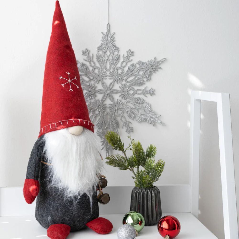 Red Santa Snowflake Nordic Gnome & Bells