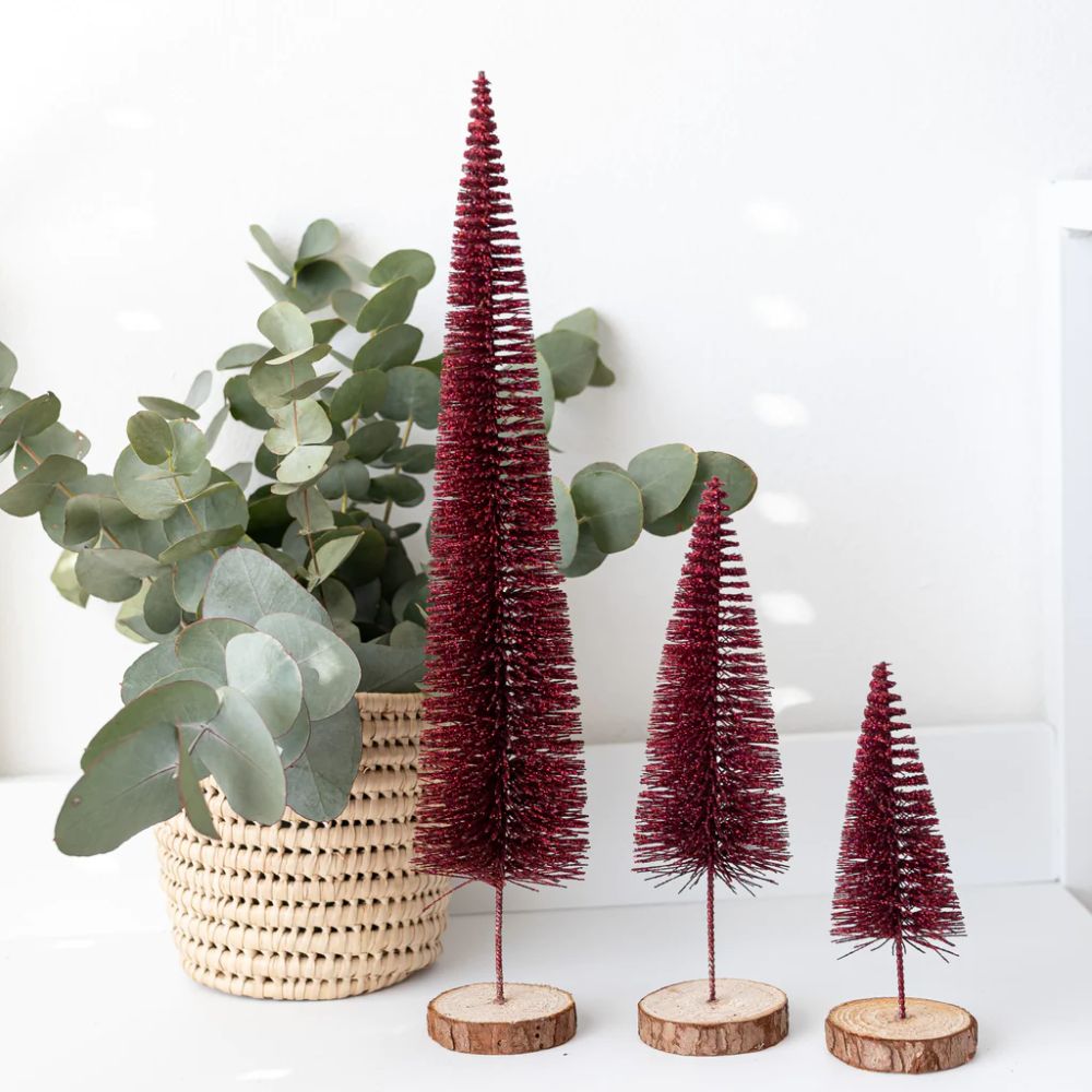 Red Wire Christmas Trees - Set of 3