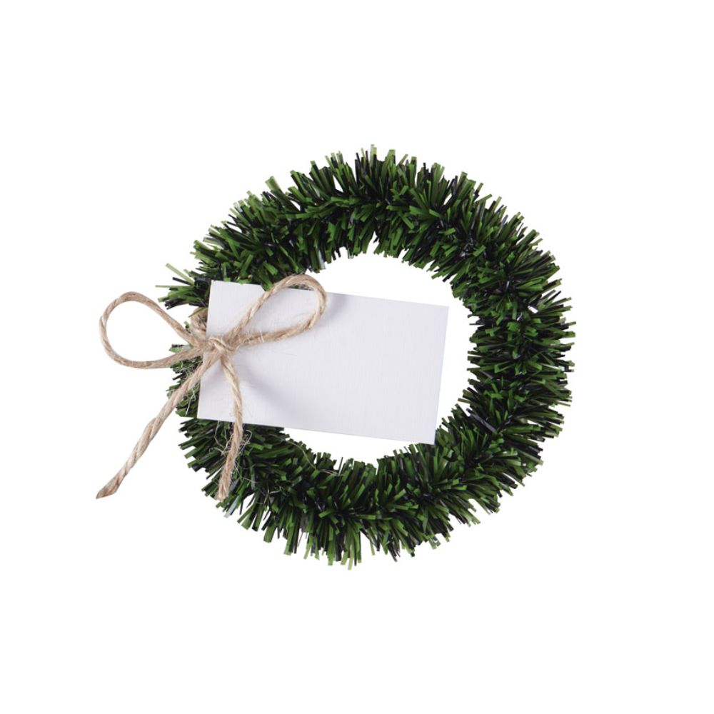 Rustic Wreath Christmas Place Card