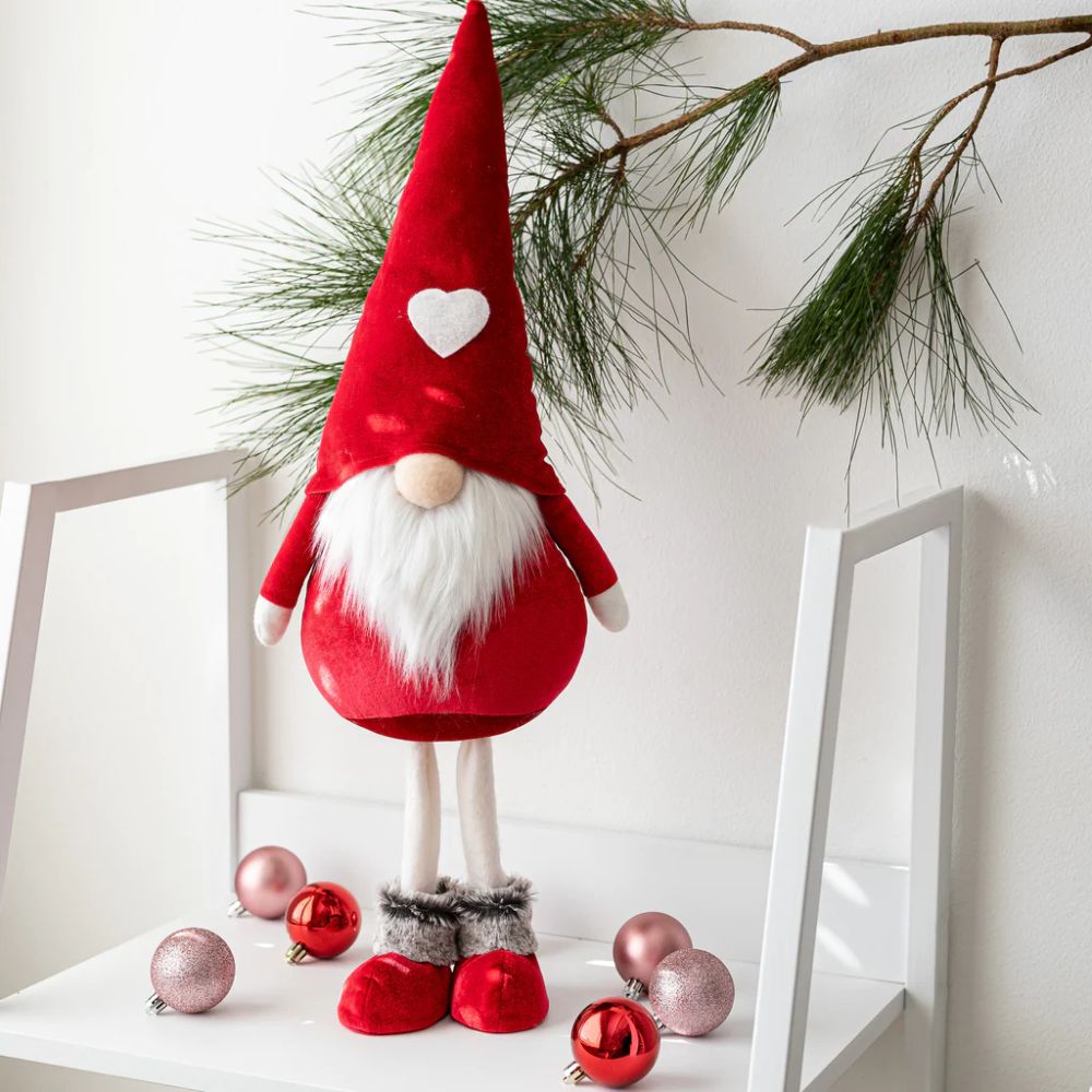 Standing Red Velvet Nordic Gnome Large