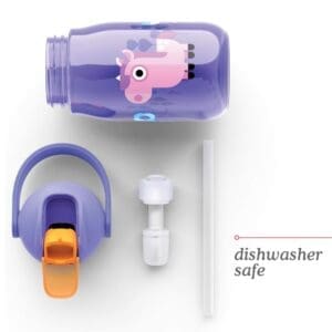 Zoku Kids Flip Straw Bottle Purple (1)