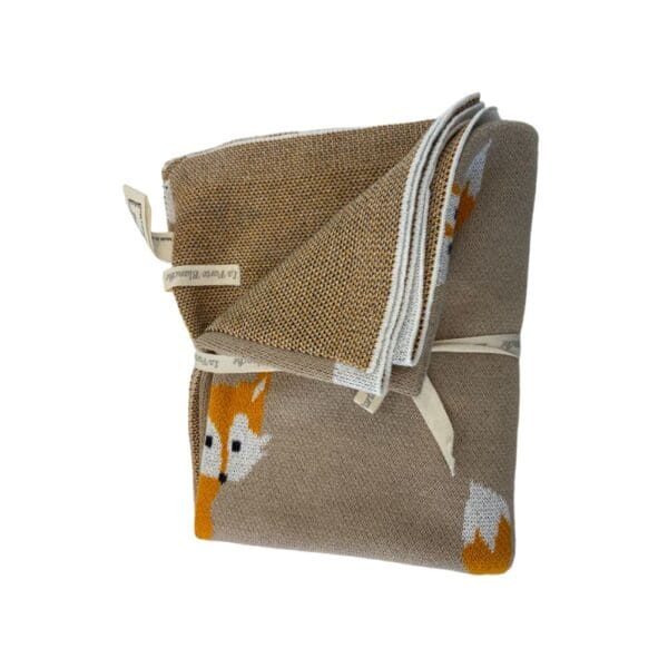 La Porte Blanche 100% Cotton Baby Blanket Fox