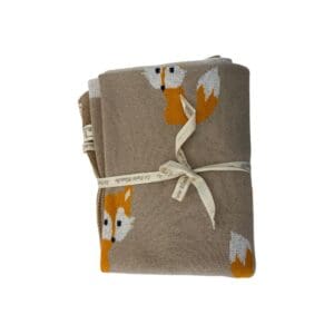 La Porte Blanche 100% Cotton Baby Blanket Fox