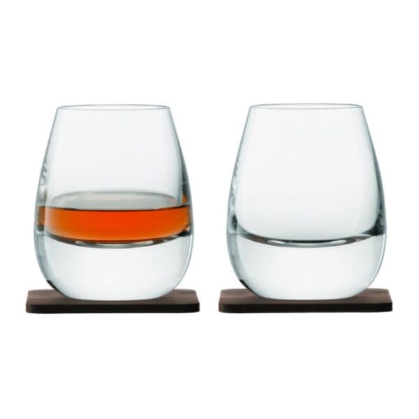 LSA Islay Whisky Tumbler & Walnut Coaster Set