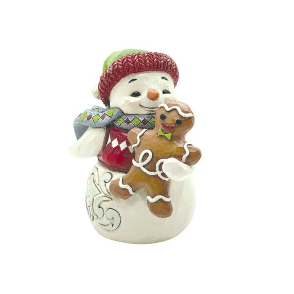 Jim Shore Snowman with Gingerbread Man Mini Figurine