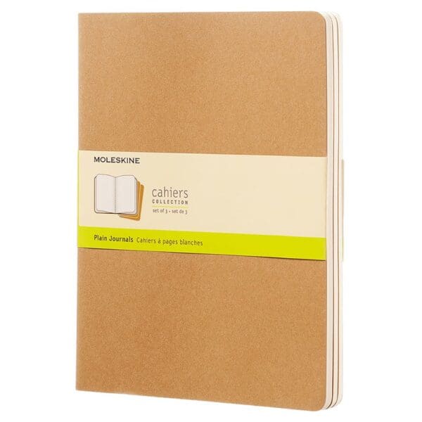 Moleskine Cahier Notebook Natural XL Plain Three