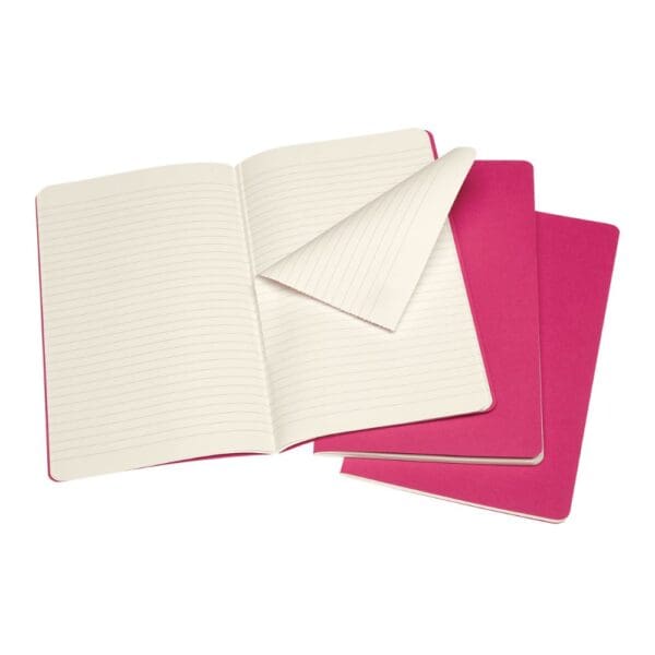 Moleskine Cahier Notebook Pink L Ruled Three - Image 2
