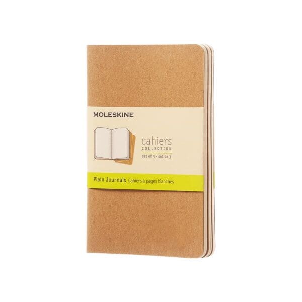 Moleskine Cahier Notebook Natural Pocket Plain Three