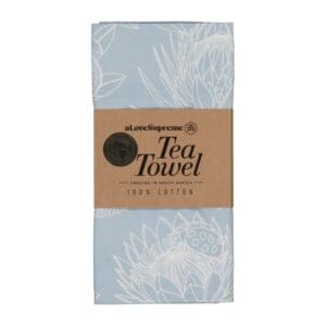 A Love Supreme Tea Towel Bloom Cream On Sky Blue