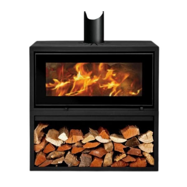 Infinity 18KW Convection Fireplace + Black Border Glass
