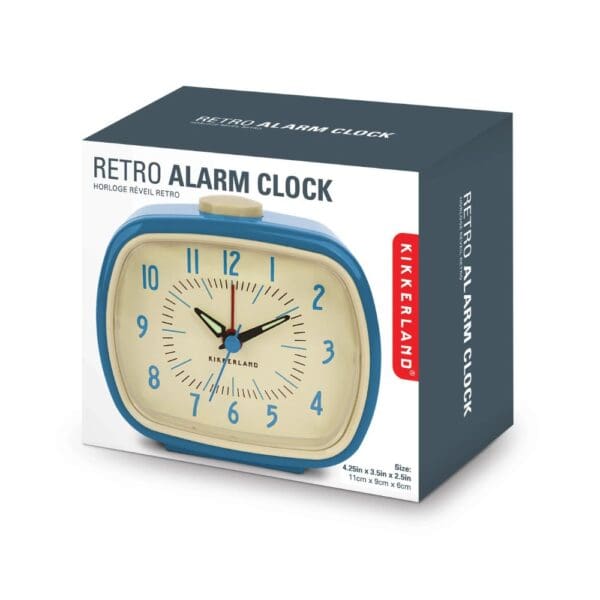 Kikkerland Retro Alarm Clock Blue - Image 2