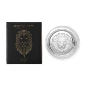 Jenna Clifford Frosted Lion Whiskey Glass