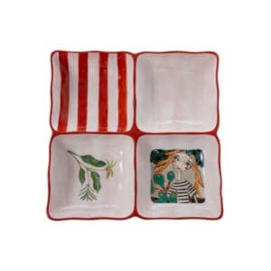 Art de Olivia Princess 4-Division Square Bowls