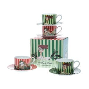 Art de Olivia Princess Cup & Saucer Set of 4