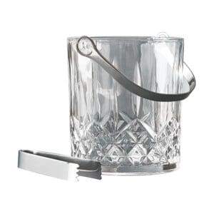 Harvey Ice Bucket with Handle + Tongs Glass
