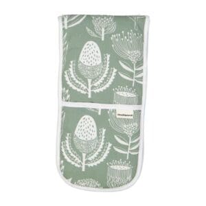 A Love Supreme Double Oven Glove Floral Kingdom White/Sage