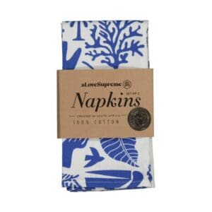A Love Supreme Fabric Napkins Africa Blue/White