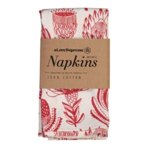 A Love Supreme Fabric Napkins Floral Kingdom Red/White