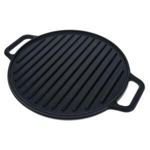 Victoria Seasoned Round Reversible Cast Iron Griddle, 32cm