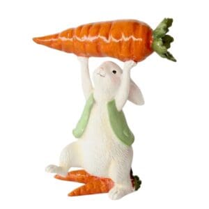 Easter Bunny Holding Carrot Ornament