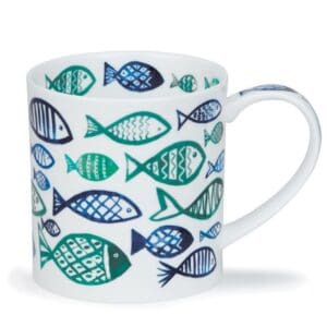 Dunoon Mug Orkney Blue Shoal White