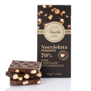 Venchi 70% Dark Chocolate Hazelnut Bar 95G