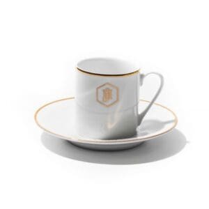 JAN Gold Rimmed Espresso Cup & Saucer