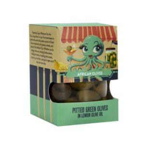 African Oils Pitted Green Olives - Lemon Olive Oil
