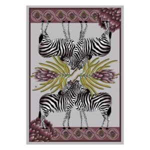 Bellezza Tea Towel Natural Linen Blend – Zebra Plum