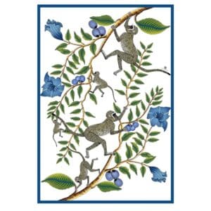 Bellezza Tea Towel White Cotton Twill – Monkey Blue