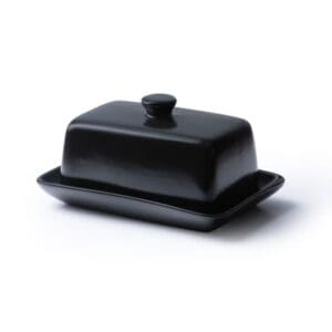 JAN Noir Black Glaze Butter Dish